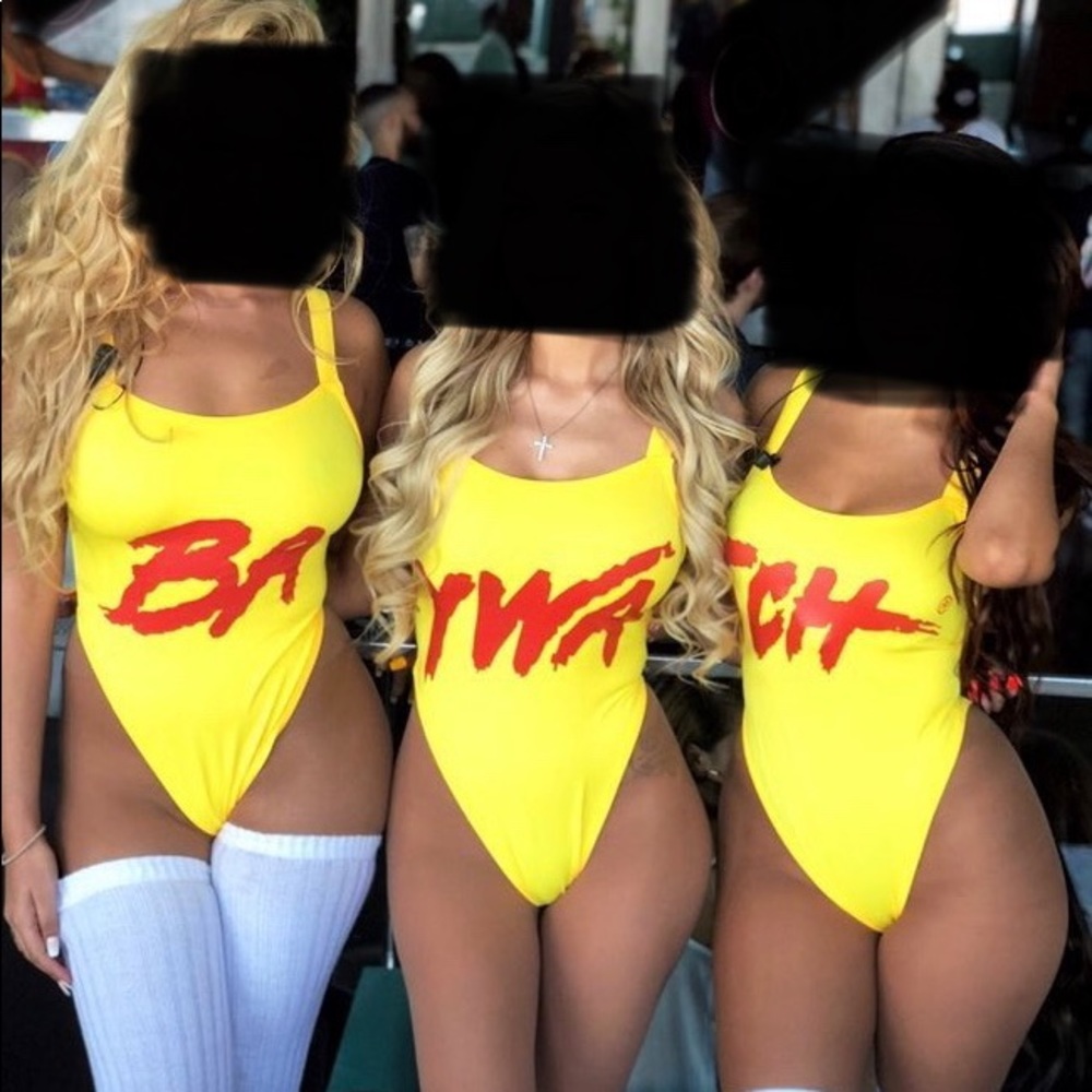 Bay watch Inspired Yellow Swimsuit Bodysuit